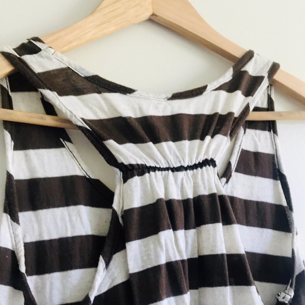 BROWN STRIPED RACERBACK TANK TOP - Picture 4 of 6